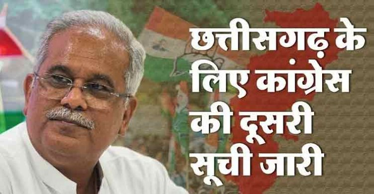 CG Election 2023: छत्तीसगढ़ के लिए कांग्रेस ने जारी की दूसरी सूची, देखें किसे कहां से मिला टिकट