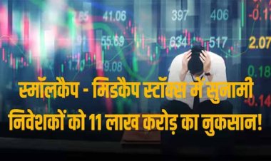 मिडकैप - स्मॉलकैप स्टॉक्स में कोहराम, भारी गिरावट के चलते निवेशकों के करीब 11 लाख करोड़ रुपये स्वाहा