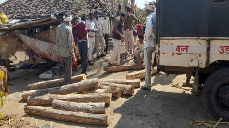 वन मंडल के अधिकारियों ने अवैध सागौन और औजार जप्त किये
