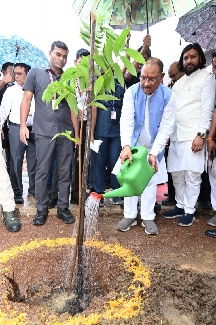 रायपुर : मुख्यमंत्री श्री विष्णु देव साय द्वारा आरंग स्थित छात्रावास कैंपस में एक पेड़ मां के नाम वृक्षारोपण महाअभियान के अंतर्गत राम फल के पौधे का रोपण किया गया
