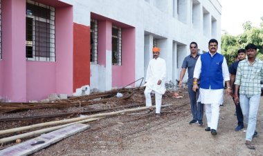 मंत्री श्री राजपूत ने निर्माणाधीन महाविद्यालय और सीएम राइज स्कूल का किया निरीक्षण
