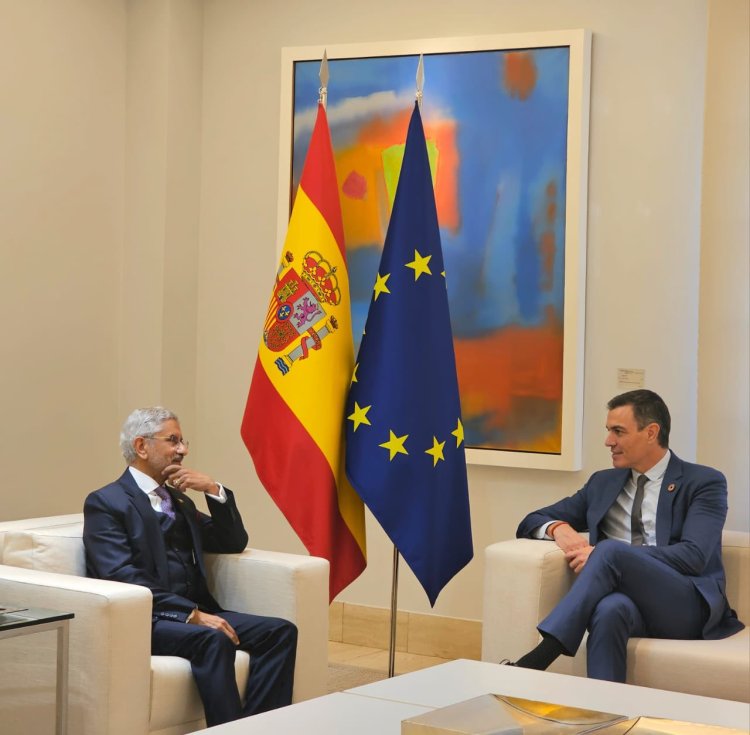 विदेश मंत्री सुब्रह्मण्‍यम जयशंकर ने स्पेन के राष्ट्रपति पेड्रो सांचेज़ से मुलाक़ात की
