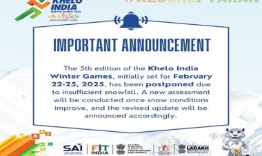 खेलो इंडिया विंटर गेम्‍स 2025 का दूसरा और अंतिम चरण पर्याप्‍त हिमपात नहीं होने के कारण स्‍थगित