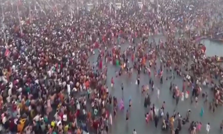 आज सुबह 8 बजे तक 36 लाख 35 हजार लोगों ने किया स्नान