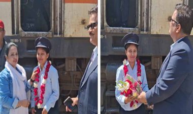 जोधपुर हावड़ा एक्सप्रेस की महिला पायलट का सम्मान