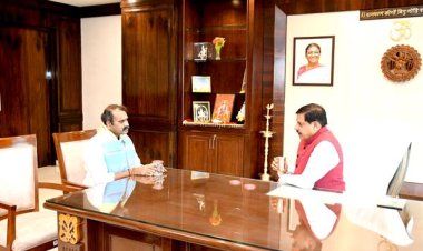 मुख्यमंत्री डॉ. यादव से केंद्रीय सूचना एवं प्रसारण राज्यमंत्री श्री मुरुगन ने की सौजन्य भेंट