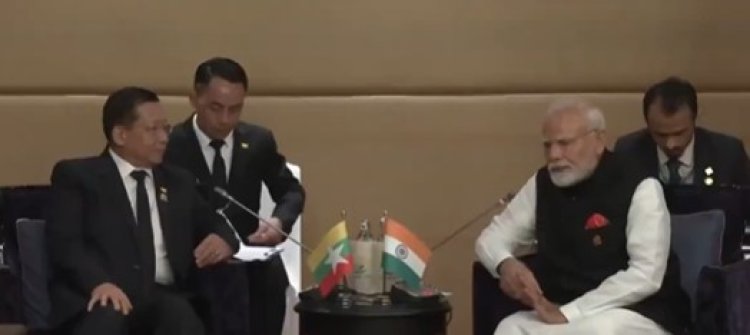 पीएम नरेंद्र मोदी ने की म्यांमार के वरिष्ठ जनरल मिन आंग हलिंग से मुलाकात