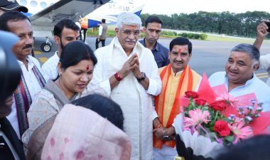 रायपुर : केन्द्रीय संस्कृति मंत्री श्री गजेन्द्र सिंह शेखावत का रायगढ़ आगमन पर भव्य स्वागत