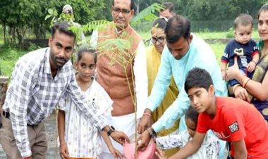 मुख्यमंत्री श्री चौहान ने आम, खिरनी और गुलमोहर के पौधे रोपे