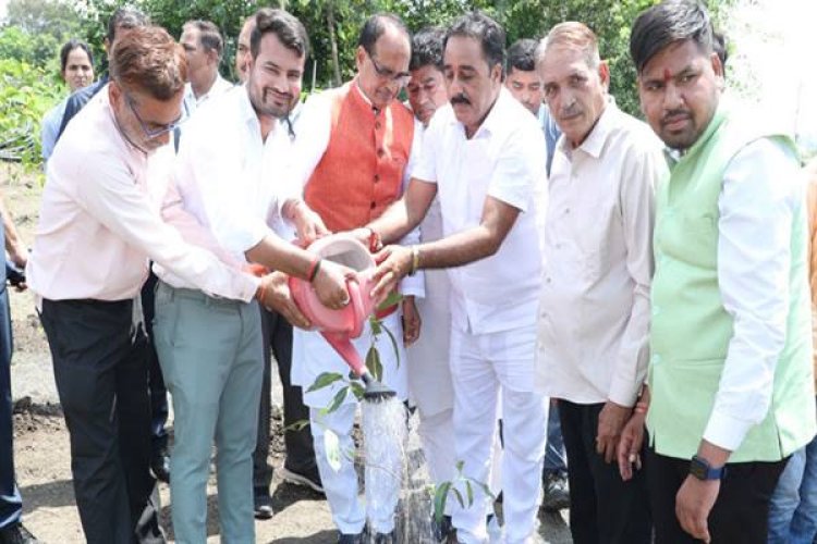 मुख्यमंत्री श्री चौहान ने बरगद, नीम, अमरूद और जामुन के पौधे रोपे