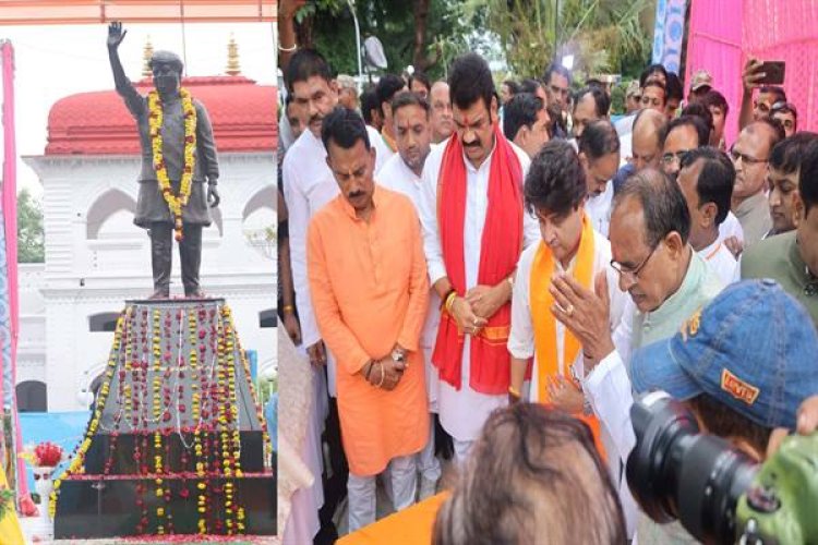 मुख्यमंत्री श्री चौहान ने पूर्व केन्द्रीय मंत्री श्रीमंत माधवराव सिंधिया जी की प्रतिमा का किया अनावरण