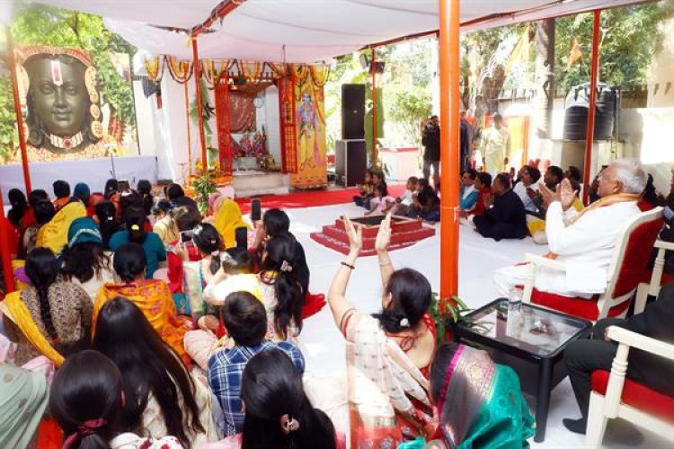 राज्यपाल श्री मंगुभाई पटेल ने राम मंदिर प्राण प्रतिष्ठा समारोह का किया अवलोकन