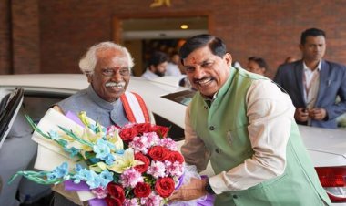 हरियाणा के राज्यपाल श्री दत्तात्रेय का मुख्यमंत्री डॉ. यादव ने मुख्यमंत्री निवास पर किया स्वागत