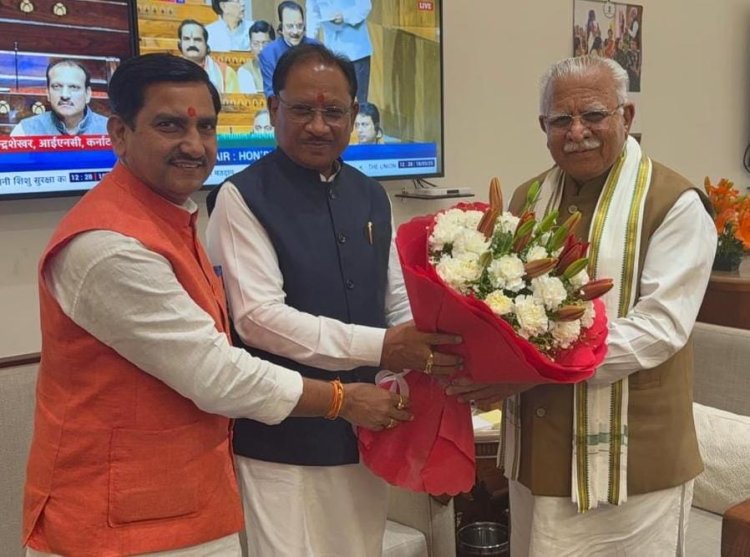 रायपुर : मुख्यमंत्री श्री विष्णुदेव साय ने केंद्रीय मंत्री श्री मनोहर लाल खट्टर से की सौजन्य भेंट