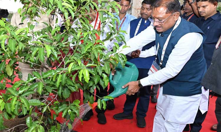 रायपुर : मुख्यमंत्री ने आईआईएम रायपुर परिसर में किया सुशासन वाटिका का शुभारंभ