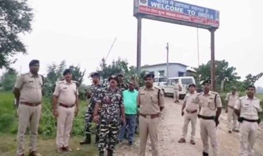 नेपाल अशांति पर मधुबनी एसपी का सीमा दौरा, बैतोनहा बीओपी पर कड़ी चौकसी